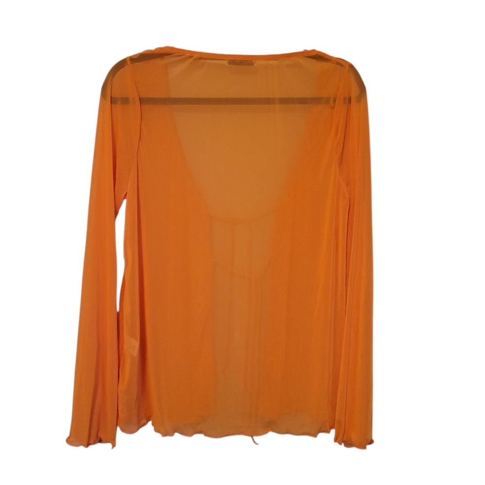 Dippin Daisies Hit the Highway Sheer Orange Tie Front Mesh Top | Beach Cover Up - Picture 5 of 8